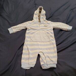 Striped Hooded Kids One Piece